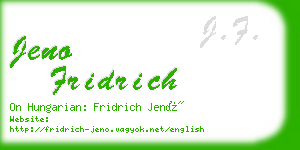 jeno fridrich business card